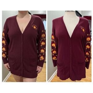 Torrid Plus Size 4 Howl's Moving Castle Calcifer Button Up Cardigan Sweater 4X